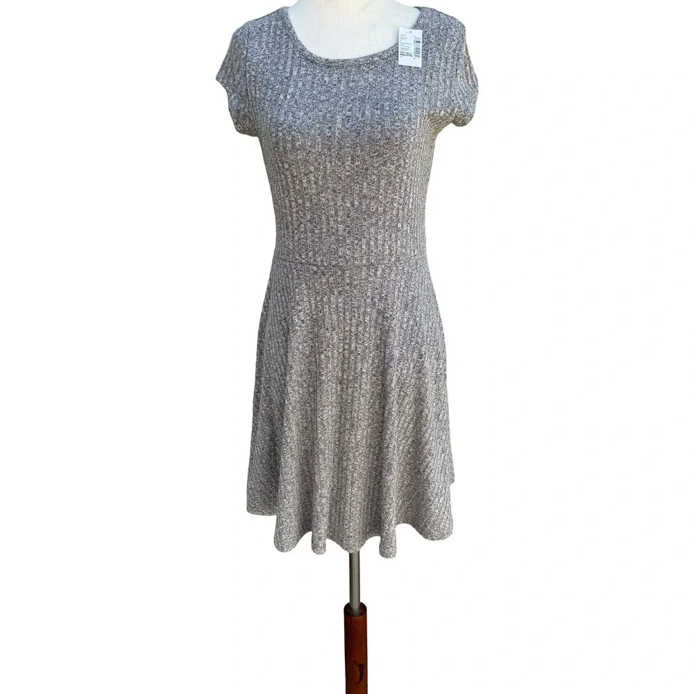 The‎ Childrens Place Ribbed Marl Skater Dress Lattice Back Jr XXL Womens S NEW